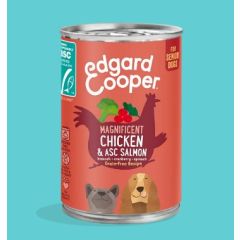 Edgard & Cooper Senior Hondenvoer (blik) Kip & Zalm 400 g